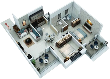 Probha oasis, 2 BHK Floor Plans, Sinhagad Road, Pune